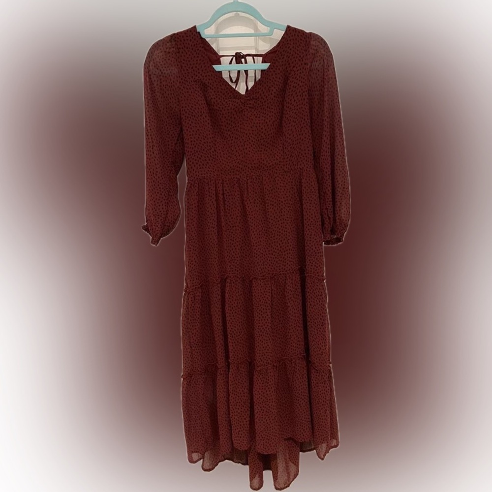Hollister burgundy midi dress!